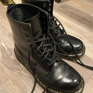 Doc Dr Marten 1460 Black Smooth Leather Boots Sz 6
